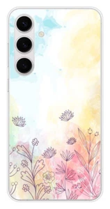 Coque en silicone imprimée compatible Samsung Galaxy S24 Plus Watercolor flowers - Picture 1 of 3