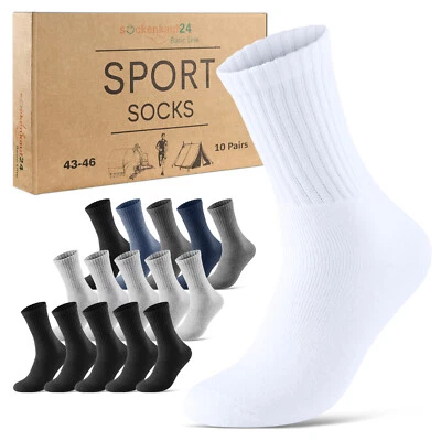 Tennissocken Sportsocken (10-50 Paar) Arbeitssocken Herren Damen Socken Weiß - Bild 1 von 4