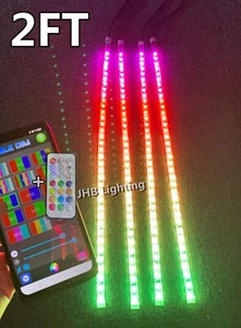 Juego de 4 PIEZAS 2 PIES IP68 Impermeable Bluetooth + Persecución Remoto Tiras LED Fluidas Luces - Imagen 1 de 12