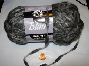 BLAIR BLACK GRAY ACRYLIC NYLON KNITTING CROCHET DESIGNER YARN TAPE CRAFTS 100G - Picture 1 of 3