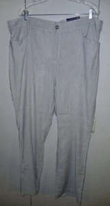 NYDJ LADIES "LIFT & TUCK" PALE GRAY SLUBBY STRETCH TROUSER-18W-NWT-$119.-LIGHT - Picture 1 of 5