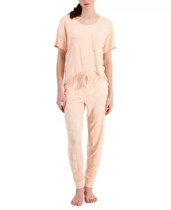 New ALFANI Women's Super Soft Scoop-Neck Pajama Top Peach Size M - Picture 1 of 6
