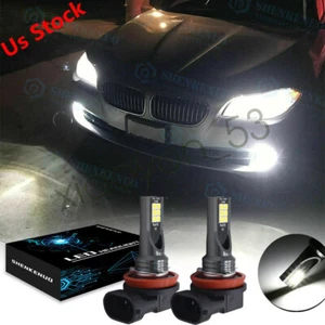 H11 White LED Fog Light Bulbs 100W for BMW 320i 328i 335i 525i 528i 535i xDrive - Picture 1 of 11