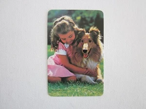ONE SWAP CARD - VINTAGE - GIRL WITH COLLIE DOG - BLANK BACK - Unused - Bild 1 von 1