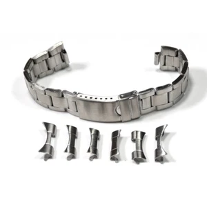 Oyster Curved Ends Satin Steel Silver 18mm - 22mm Watch Bracelet Rolex Band New - Picture 1 of 2