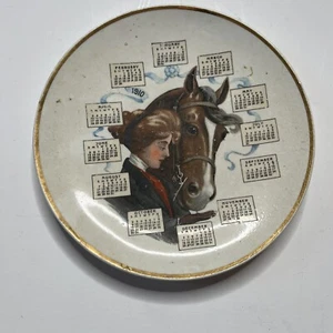 Antique Vintage Advertising 1910 Horse Equestrian Calendar Plate - Picture 1 of 7