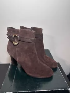 Ralph Lauren Myla Boots Brown Suede Ankle Boots Women's Sz 10B NEW W/Box - Picture 1 of 11