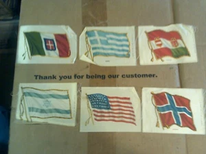 6 Of Vintage Flags Silk Patches Lot 2 - Picture 1 of 5