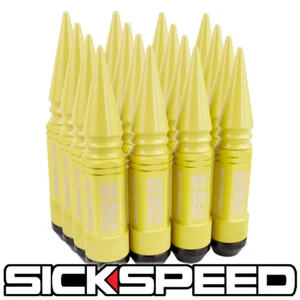 SICKSPEED 16PC YELLOW SPIKED ALUMINUM EXTENDED 108MM 3PC LUG NUTS 10X1.25 N34 - Bild 1 von 1
