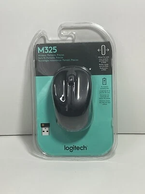 NEW Logitech M325 Wireless Mouse Black Portable Ultra Precise Scrolling - Image 1 of 4