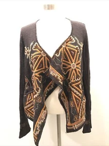 BIYA Johnny Was Embroidered Brown Sweater Small - Picture 1 of 6