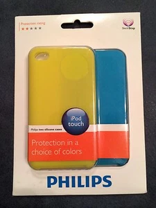 Philips Two Silicone iPod Touch Cases Yellow & Blue DLA8211/17 Brand New - Picture 1 of 2
