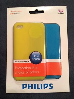 Philips Two Silicone iPod Touch Cases Yellow & Blue DLA8211/17 Brand New  - Image 1 of 2