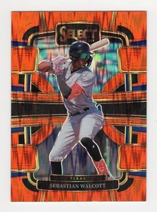 2024 Panini Select - Concourse Sebastian Walcott #34 Orange Flash Prizm (RC) - Picture 1 of 2