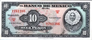 Mexico 10 Pesos 1959 Banknote - Picture 1 of 3
