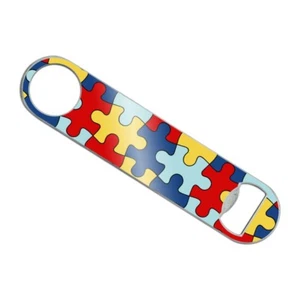 Autism Awareness Puzzle Pieces Stainless Steel Flat Speed Bottle Opener - Bild 1 von 3