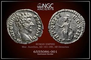 MARCUS AURELIUS NGC Ch XF ROMAN COINS, AD 161-180. AR Denarius. A968 - Picture 1 of 9