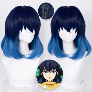 Peluca corta Toupee Demon Slayer Hashibira Inosuke Anime Cosplay Peluca esponjosa - Imagen 1 de 5
