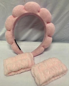 SPA Headband & Wristbands for Washing Face, Terry, Handmade,2024 Viral,Pnk,NEW! - Picture 1 of 3