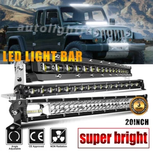 Single/Dual Row 20" Led Light Bar Curved/Straight Spot Flood Offroad Truck 22'' - Picture 1 of 64