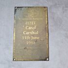 Basingstoke Canal Boating Club Original Brass Plaque, FLEET Canal Carnival 1994