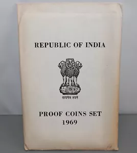 SEALED 1969 Republic of India 9 Coin Proof Set Bombay Mint OGP Blue Folder & COA - Picture 1 of 5