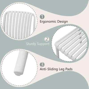 Color Your Life Resin Stackable Outdoor Dining Chair in White (Set of 2) - Picture 1 of 7