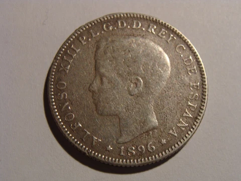 1896 Puerto Rico Silver 40 centavos - VF condition Cover