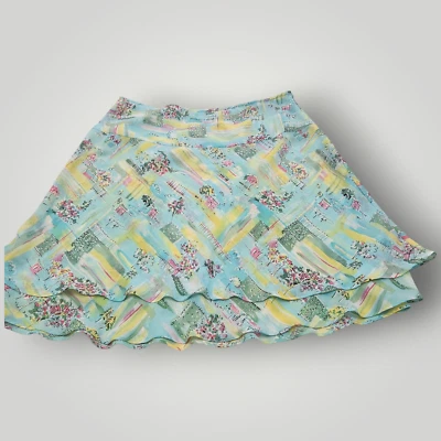 Pierre Cardin Women's PLUS 16W Multicolor Pastels Ruffled Layered Mini Skirt - Image 1 of 4