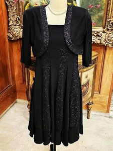 R & M RICHARDS SPARKLY COCKTAIL DRESS WITH BOLERO JACKET - WORN ONCE FOR AN HOUR - Picture 1 of 7