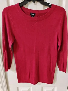 Mossimo Women's Red 3/4 Sleeve Round Neck Sweater Small - Picture 1 of 3