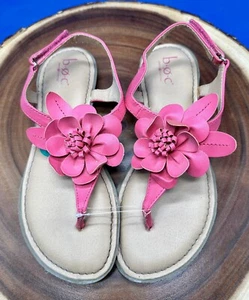 BORN Pink Flower Leather Thong Sandals  Size:  4 / 35 - Picture 1 of 5