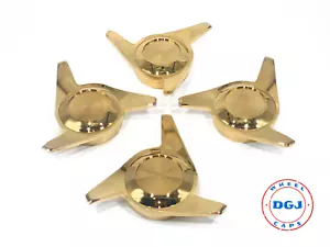 3 Bar Cut Gold Knock-Off Spinner Caps for Lowrider Wire Wheels (M) - Picture 1 of 2