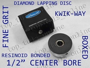 KWIKWAY FL,FN,FWS II DIAMOND LAPPING DISC RESIN BOND FINE GRIT 1/2" Center Bore - Foto 1 di 3