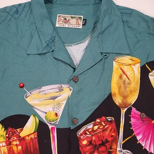 Tori Richard Herren XXL türkis Cocktails Getränke Klavier Musik Kurzarm Hemd - Bild 1 von 8