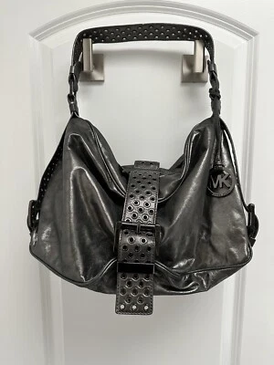 NWT Michael Kors  gunmetal large shoulder leather purse - Image 1 of 4