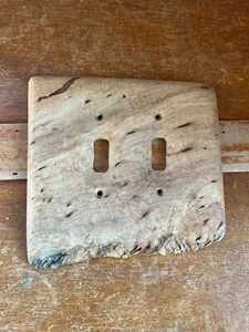 Handmade Birdseye Maple Wood Live Edge Double Lightswitch Light Switch Plate - - Picture 1 of 5