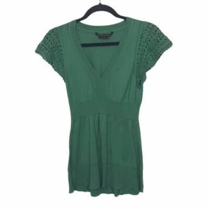 BcbgMaxAzria Green Silk Cotton Blend Knit Blouse XS - Bild 1 von 9