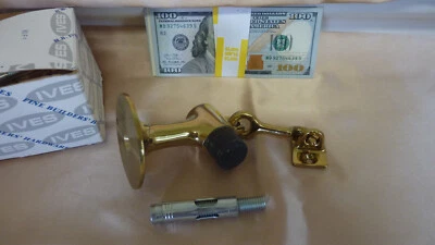  2 IVES 门架门挡抛光黄铜地板支架(IVES 品牌)#446B3  — 第 1/4 张图片