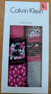 NWT Calvin Klein Girls' 95% Cotton Bikini Size L (12-14) 6-pack - Picture 1 of 3