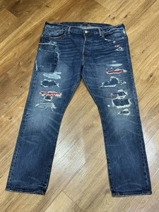 Polo Ralph Lauren Men’s The Varick Sullivan Distressed Patchwork Jeans W38 L30 - Picture 1 of 14