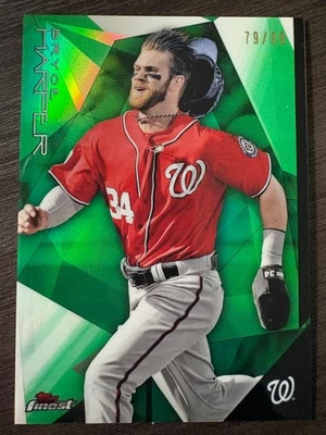 2015 Topps Finest Bryce Harper #42 Green Refractor serial /99 - Image 1 of 2