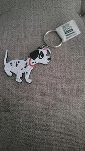 Disney 101 Dalmatiner Welpe Hund Schlüsselanhänger von Applause - Vintage Gummi Keyring - Bild 1 von 4