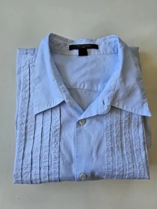 Louis Vuitton Paris Pintuck camicia uomo con bottoni XL blu - Foto 1 di 10