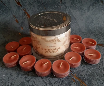 Partylite Zimtholz Set Duftwachsglas G73C946 und  Teelichter V0946E - Bild 1 von 2