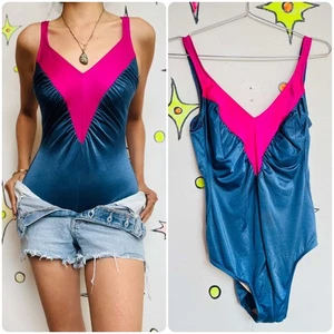 Retro 70s/80s Beach Babe One Piece Swimsuit - One Piece - M - Picture 1 of 5