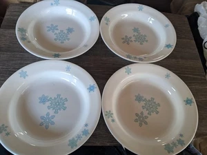 CORELLE RARE WINTER MAGIC RIMMED SOUP BOWLS 9 INCH x 4 BRAND NEW FREE USA SHIP - Picture 1 of 4