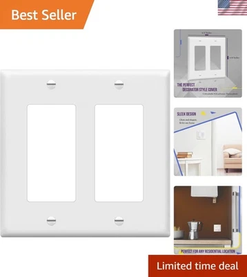 Elegante placa de pared brillante de 2 velocidades, policarbonato irrompible, listada, blanca Foto 1 de 4