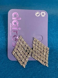 New Claire's Sparkle Cubic Zirconia Rhinestone Crystal Dangle Earrings - Picture 1 of 2