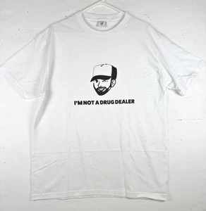 Talla L - Bradley Martyn Merch Not A Drug Dealer Guiño Gráfico Camiseta Blanca - Imagen 1 de 6